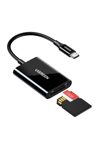 Ugreen Cititor de carduri USB-C 2-în-1 pentru telefoane și laptopuri cu vitez...