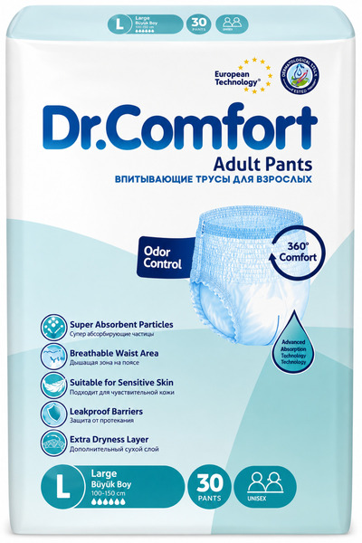 Dr.Comfort Yetişkin Emici Külotlu Hasta Bezi L Beden