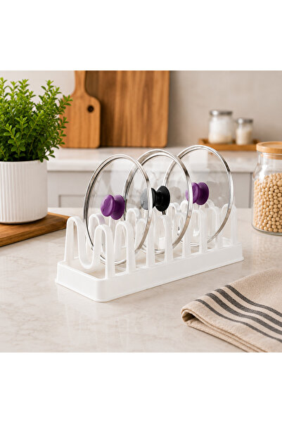 kitchen soft 6 Bölmeli Tencere Kapak Düzenleyici Tabak Organizeri Tabak Düzen...