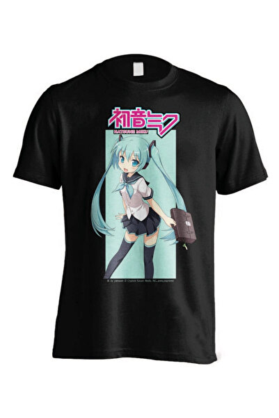 Pcmerch Tricou T-Shirt Hatsune Miku, 100% bumbac, negru, licentiat oficial, X...
