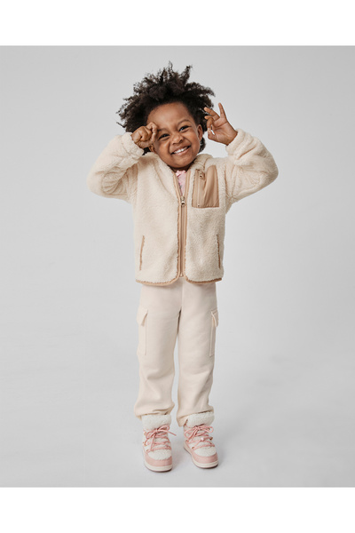 The Children's Place Girls French Terry Cargo Pant - White Daisy