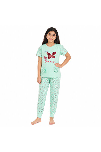 Generic Girls' Butterfly Pattern Blouse and Trousers Set for Daily Wear |   S...