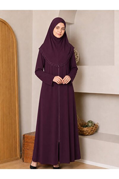 AKPİYYER Cotton Combed Prayer Robe Anti-Sweat Prayer Wear Hooded Cap Ferace