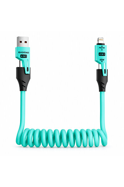 DDA Cablu de Încărcare Rapidă 4 în 1, 65W, USB-A la USB-C + Lightning, Lungim...
