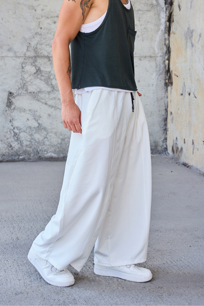 Superbluemexico Muške široke, labave pantalone sa detaljima šavova