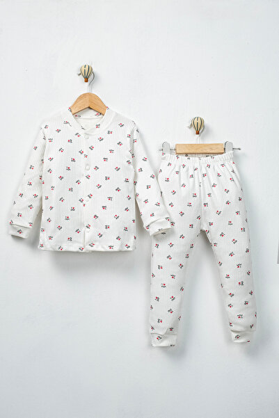 TWOO KİDS Snap Fastener Baby & Kids Pajama Set 100% Cotton Organic Fabric Lon...