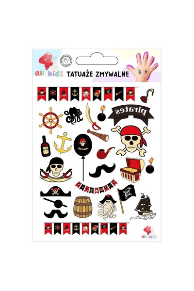 All4Kids Tatuaje lavabile temporare Pirati, sigure pentru copii 3+, testate d...
