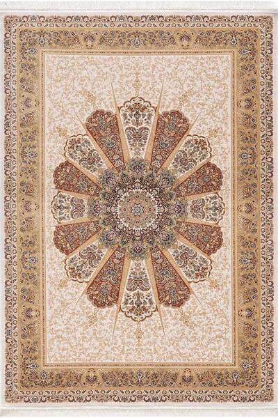 Artemis Halı Silk 05213A Krem Gold İpek Görünümlü Klasik Salon Halısı Saçaklı...