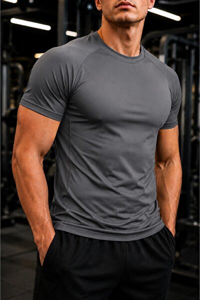 GHASSY CO . Erkek Compression Spor Tişört Slim Fit Hızlı Kuruyan Esnek Fitnes...