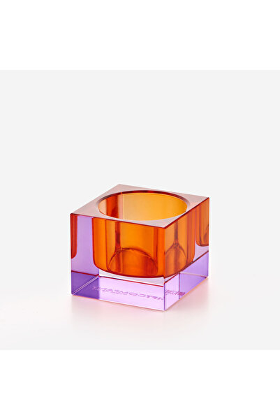 GIFT COMPANY Kırmızı Kristal Cam Mumluk 5X3,7X5 Cm
