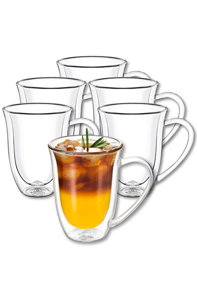 WILMAX ENGLAND Set 6 căni termo sticlă, 400 ml, Thermoglass Wilmax