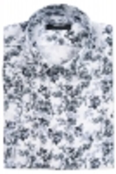 Bigotti Camasa maneca scurta din in slim Alba print floral