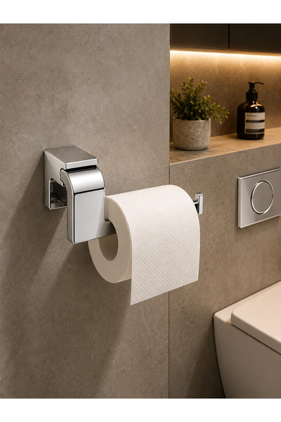 BERFİNO Covered Toilet Paper Holder |   Stainless Metal Bathroom Wc Toilet Pa...