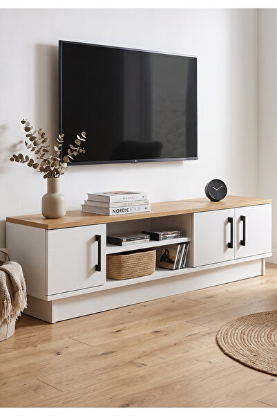 Skandi homeworks Urban 150 cm TV Ünitesi - 3 Kapaklı Modern TV Sehpası, Raflı...