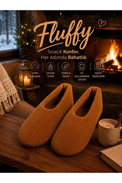 fluffy Women's Booties Slippers Stylish Foldable Portable in a Bag Home Slipp...
