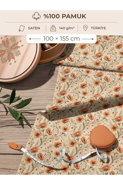 FabricsTown قماش ساتان قطن 100% مقاس 100×155 سم مطبوع رقميًا للخياطة والترقيع...