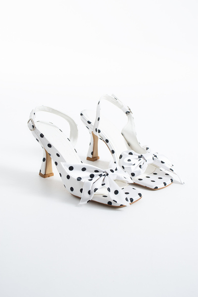 DUXAL SHOES Fleur Women's Polka Dot Open-Back Heeled Shoes