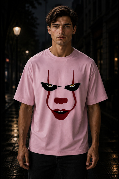 VODEXA Unisex Oversize T-Shirt Colorful Face Printed 100% Cotton T-Shirt Comf...