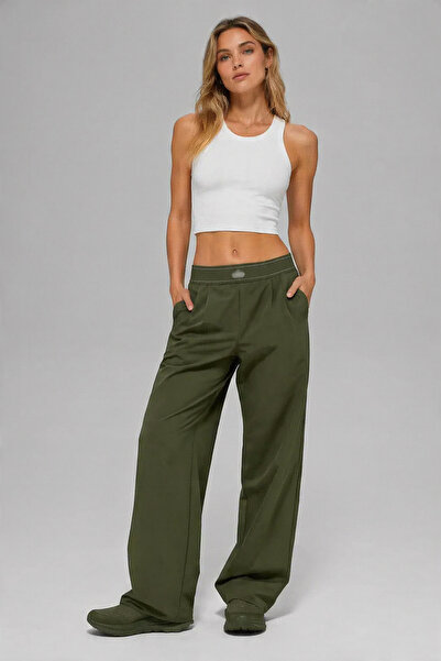 TrendAllStore Al0 Khaki Green Color Elastic Waist Jogger Comfortable Suit up ...