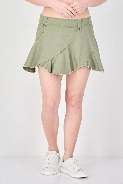 Monki Women Plain Mini Skirt, Olive