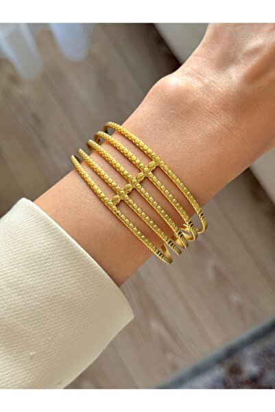 YOUES JEWELRY سوار نسائي من الفولاذ 316L بتصميم قيد سميك قابل للتعديل