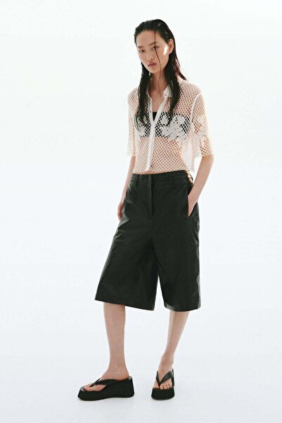 H&M Bead-detail crochet-look shirt