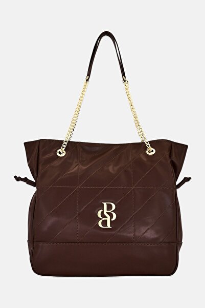 BADURA Women Brand Logo Tote Bag, Brown