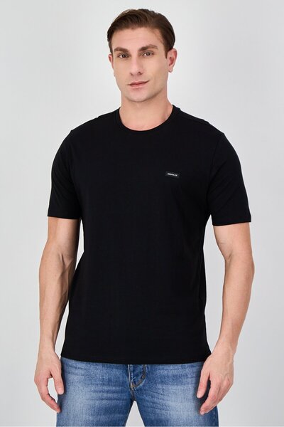 883 Police Men Crew Neck Short Sleeve Brand Logo T-Shirt, Black