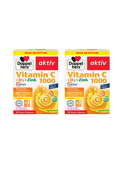 doppel herz Pachet Vitamina C+D3+Zinc 1000 30tb + 30tb
