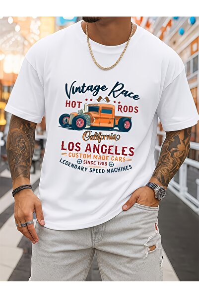 212Wear Men'S Retro Racing Hot White. Very Casual Outings in Spring Summer. T...