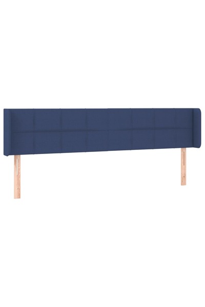 vidaxl Tăblie de pat cu aripioare albastru 163x16x78/88 cm textil