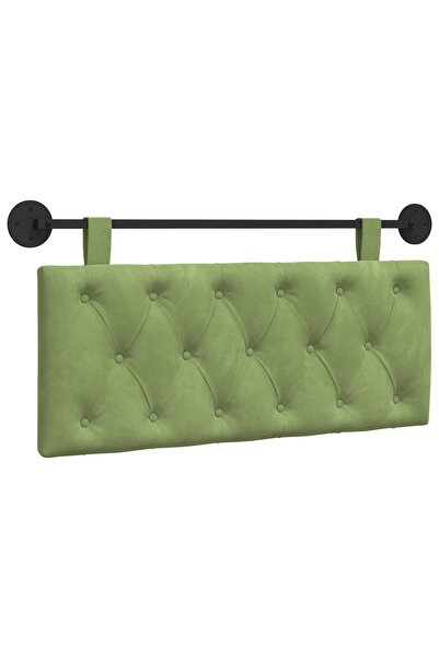 vidaxl Tăblie de pat suspendată Cu lumină LED Verde deschis Catifea