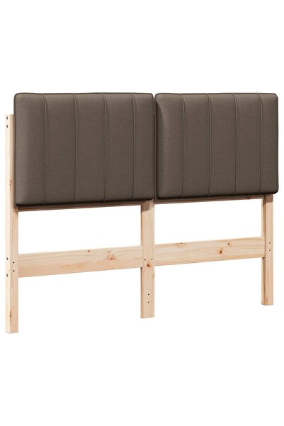 vidaxl Tăblie tapițată Maro și taupe 120 cm Lemn de pin masiv