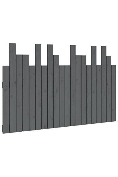 vidaxl Tăblie de pat pentru perete, gri, 127,5x3x80 cm, lemn masiv pin