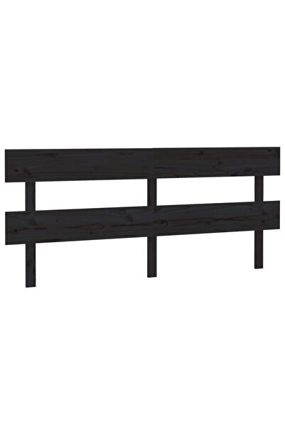 vidaxl Tăblie de pat, negru, 204x3x81 cm, lemn masiv de pin