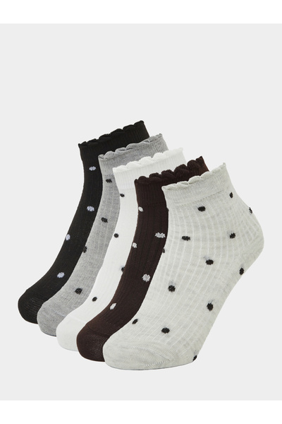 Styli Girls Pack Of 5 - Polka Dot Ankle Socks