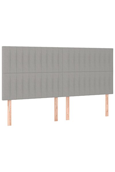 vidaxl Tăblie de pat gri deschis 180x5x118/128 cm, material textil