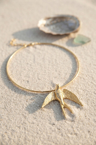 OGHAMAY Swallow Model Gold Color Choker Women's Necklace