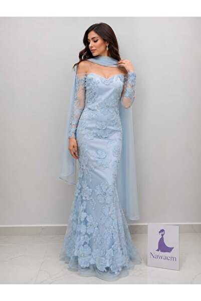 Aurora Evening dress with embroidered details