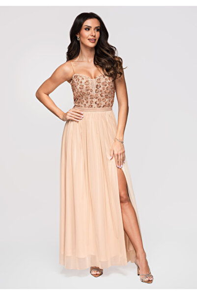 Larica Damen-Abendkleid, Maxilänge, Korsett-Stil LA-OM-DLR339