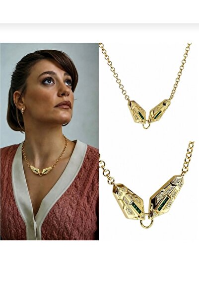 Nazellaa Solid Gold Leyla Necklace with Zircon Stone
