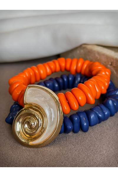 Generic Brand Resin Sea Shell-Pres Stone Bracelet