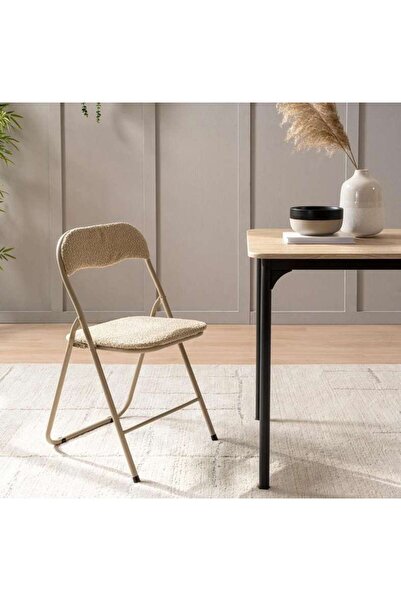 PAN HOME ELGIN FOLDING CHAIR - BEIGE