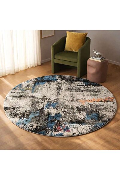 PAN HOME Morelo Supersoft Round Fur Rug 200cm - Blue