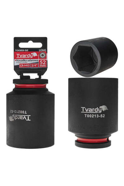 Tvardy Cheie tubulară de impact cu 6 puncte, 3/4 ", 52 mm, Cr-Mo, T 00213-52