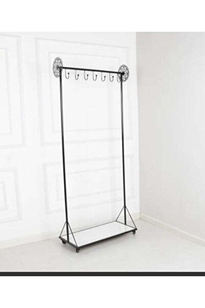Bareeq Al Ostoura Iron Clothing Rack with Four Wheels, Iron Color Black