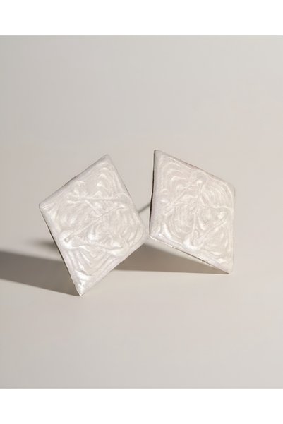 ILSA Marble Patterned Baklava Slice Earrings