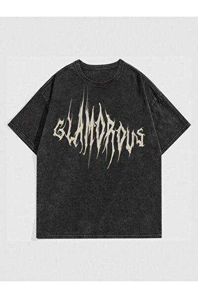 bellanova Unisex πολύχρωμο μπλουζάκι με στάμπα Oversize Streetwear Άνετη εφαρ...