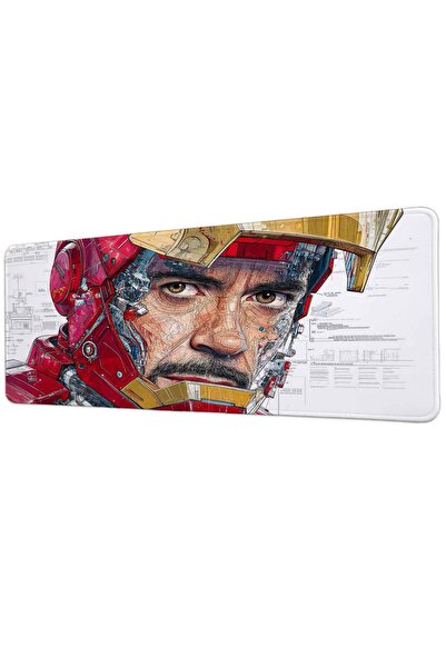 gxe.art Iron Man Tony Stark Teknologic Blueprint 40x90 cm Mousepad pentru joc...