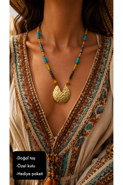 HER ŞEY NOTA www.herseynota.com Sunlight Natural Stone Bohemian Necklace